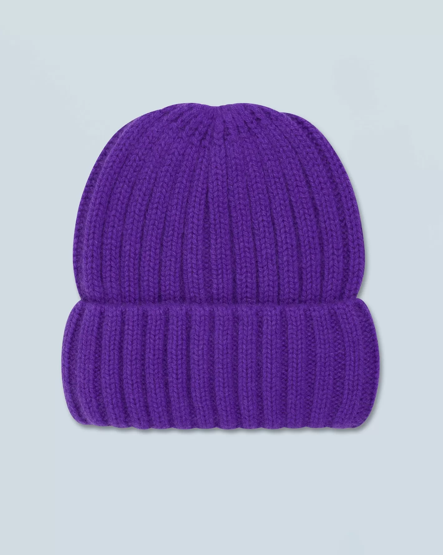 FROM FUTURE Bonnets En Cachemire | Bonnet à Revers à Cotes Pop Purple