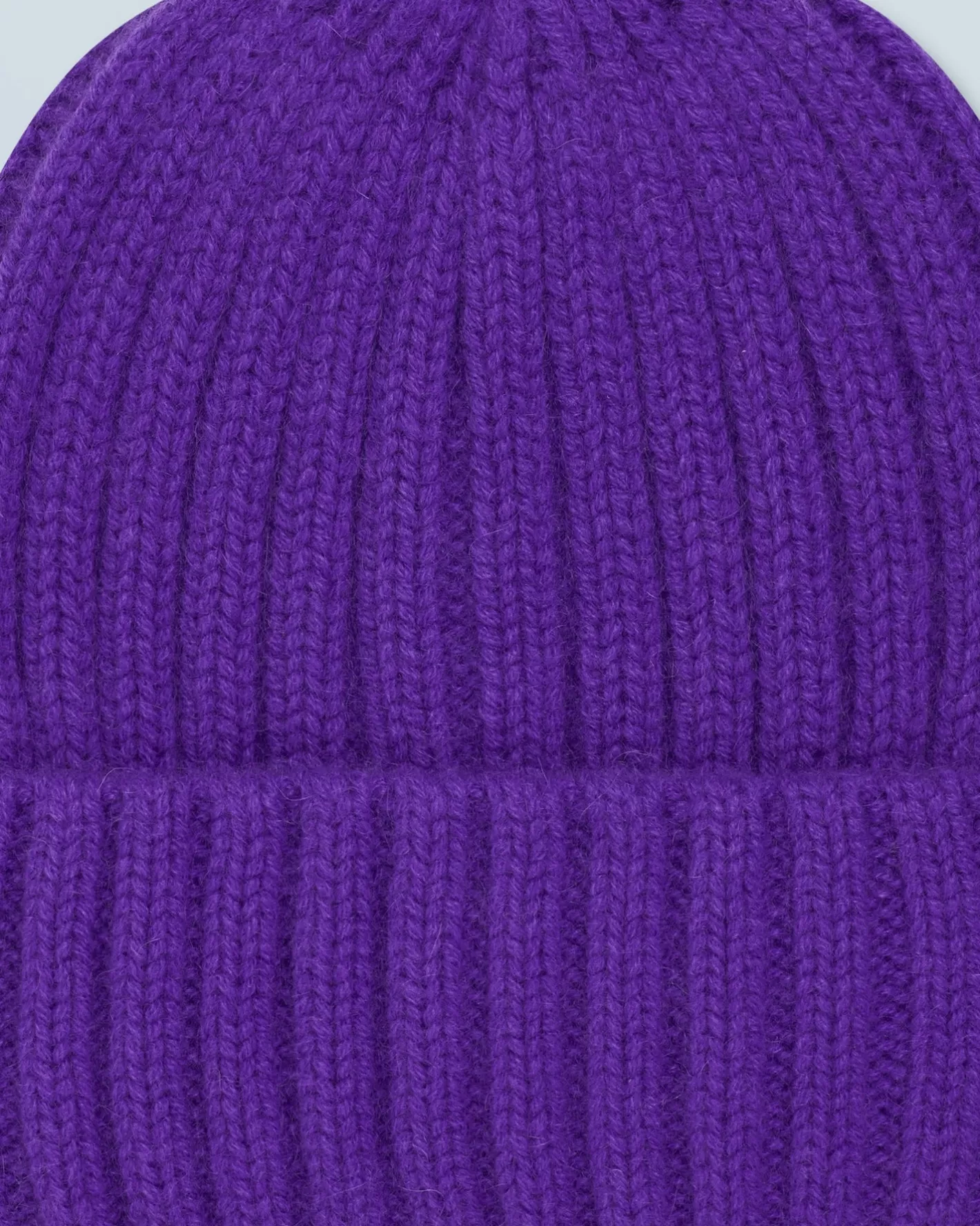 FROM FUTURE Bonnets En Cachemire | Bonnet à Revers à Cotes Pop Purple