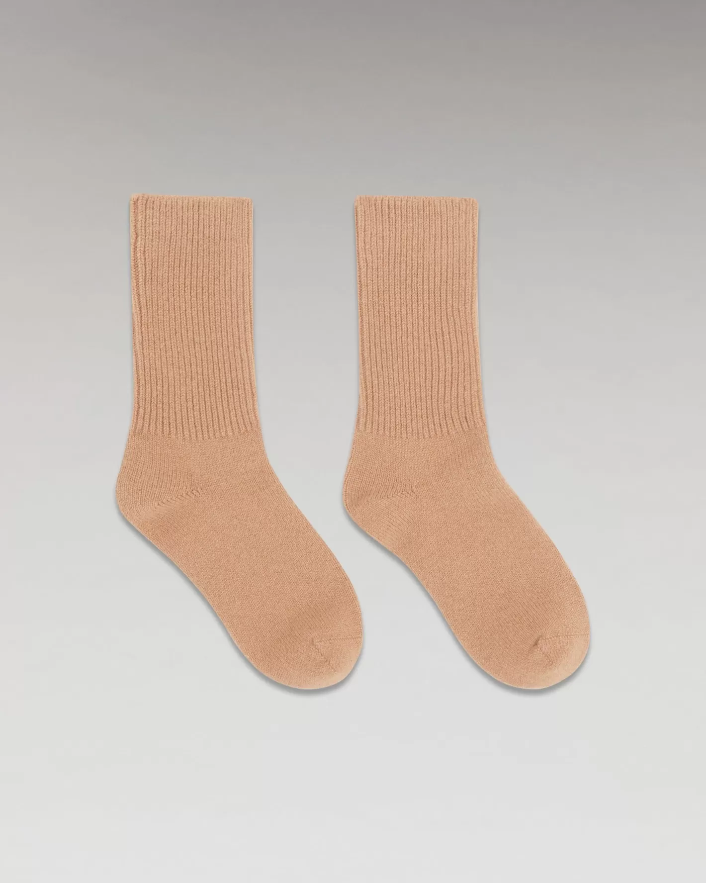 FROM FUTURE Chaussettes | Chaussettes Mi-hautes à Côtes Camel