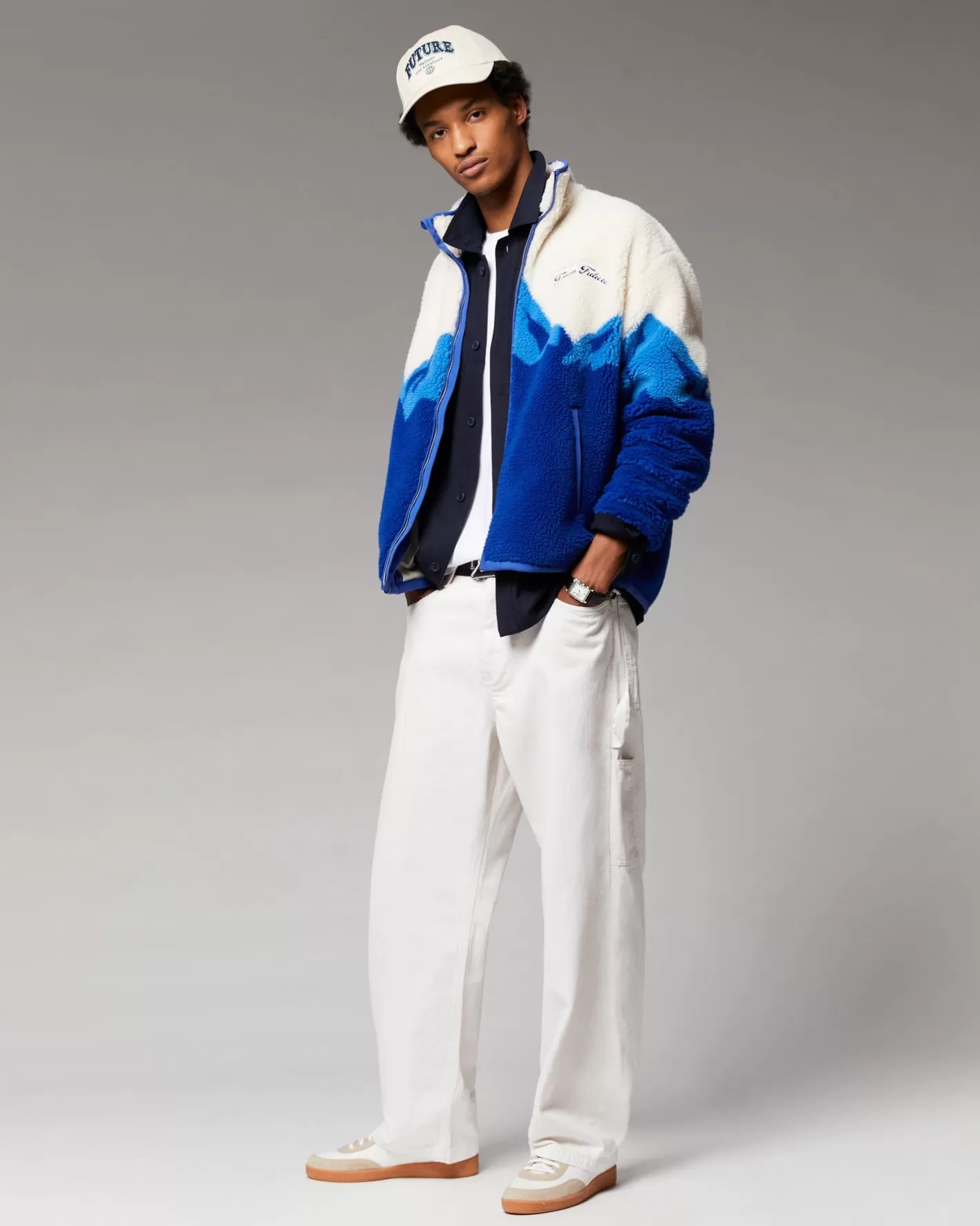 FROM FUTURE Manteaux Et Vestes | Outerwear Veste Sherpa Montagne Pop Blue