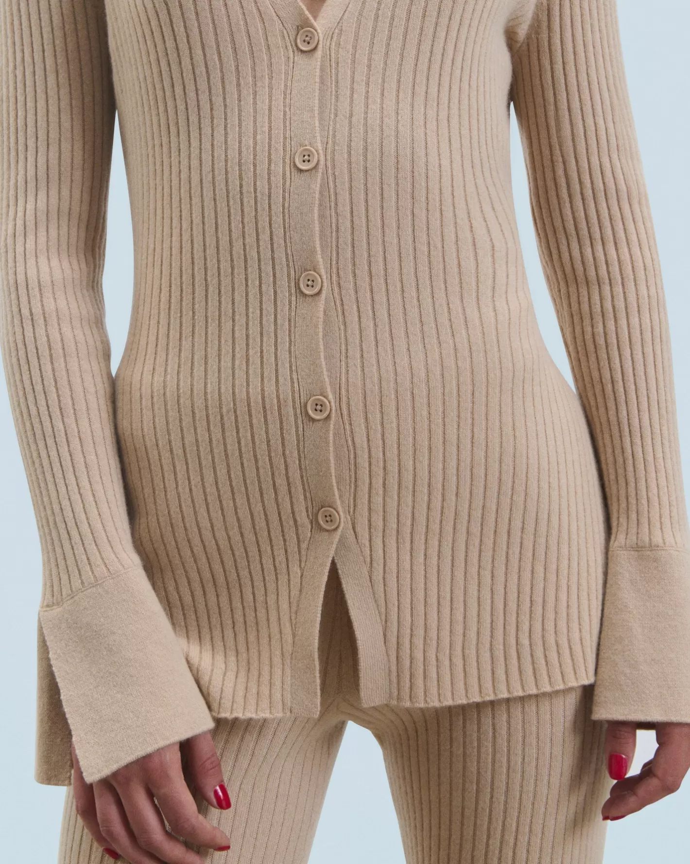 FROM FUTURE Pulls En Cachemire | Cols V Cachemire | Pull Cardigan Beige