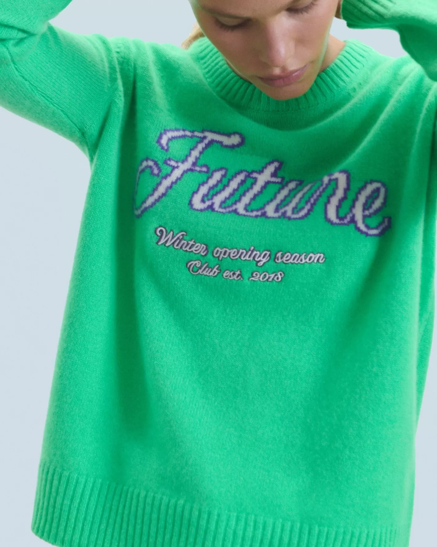 FROM FUTURE Pulls En Cachemire | Cols Ronds Cachemire | Pull Col Rond Utopic Green