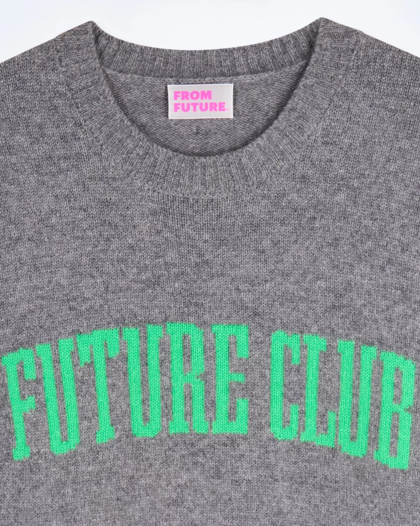 FROM FUTURE Pulls En Cachemire | Cols Ronds Cachemire | Pull Col Rond Gris Chiné Foncé