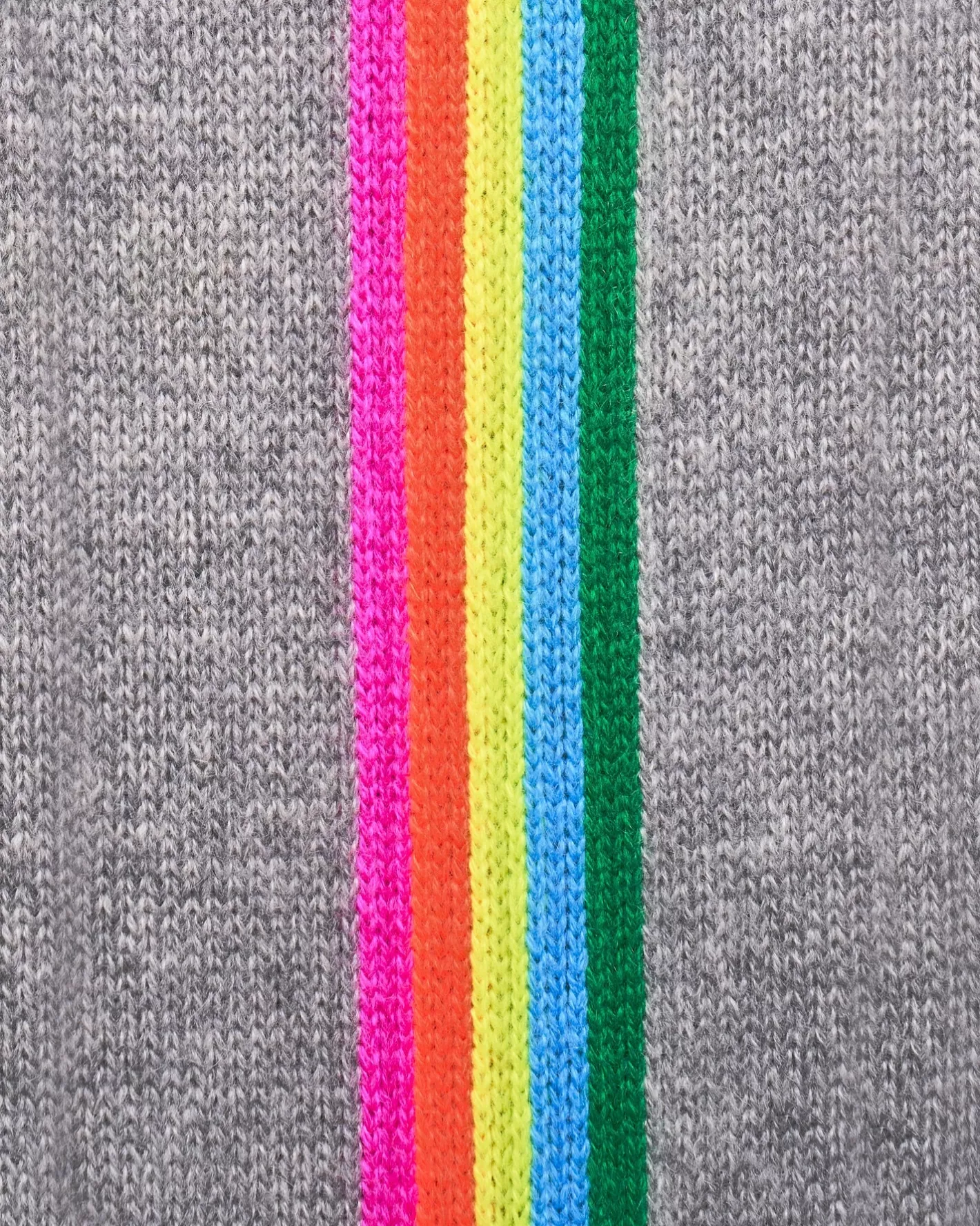 FROM FUTURE Pulls En Cachemire | Cols Ronds Cachemire | Pull Col Rond Bandes Manches Multicolore Gris Chiné Foncé