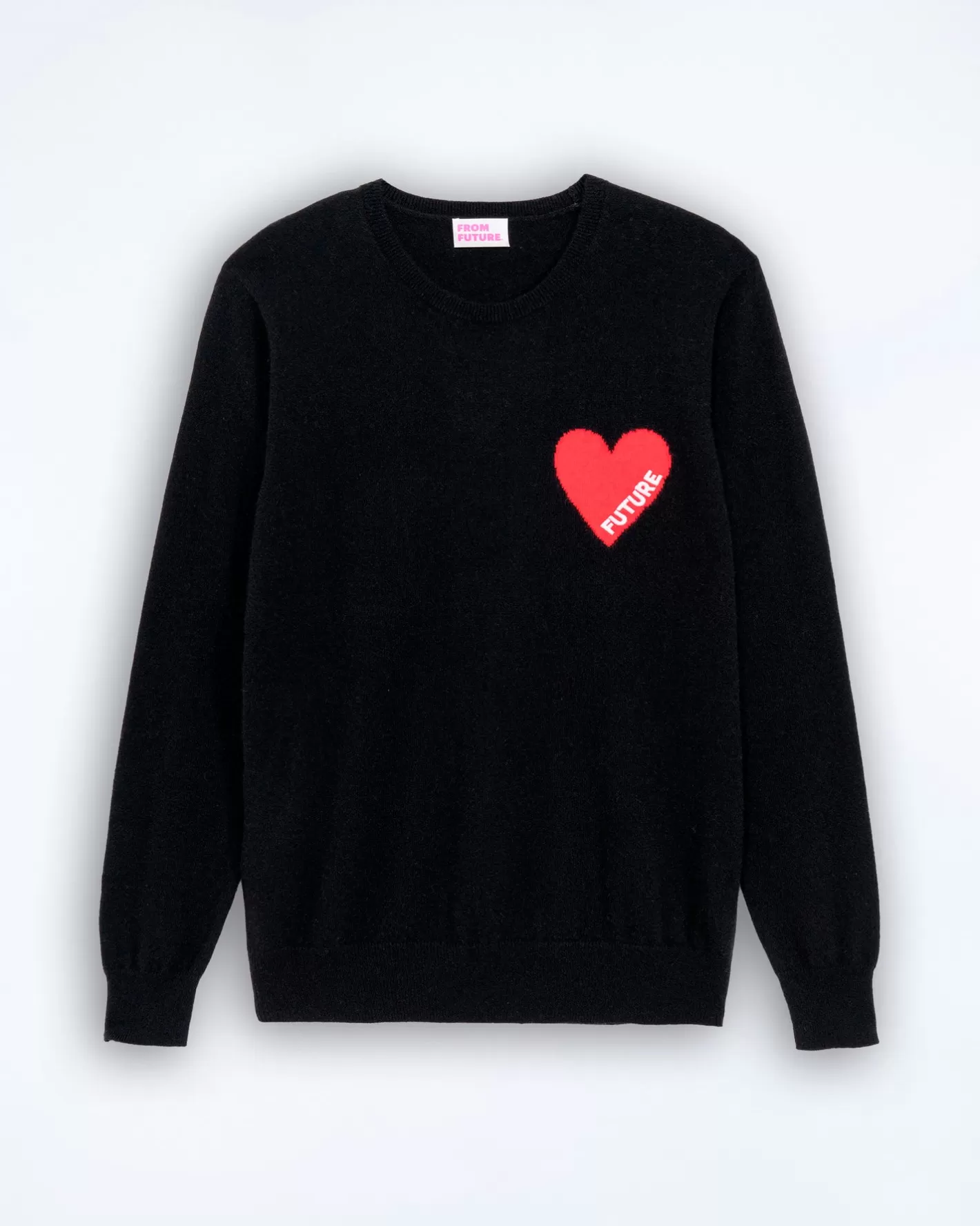 FROM FUTURE Pulls En Cachemire | Cols Ronds Cachemire | Pull Col Rond Coeur Noir