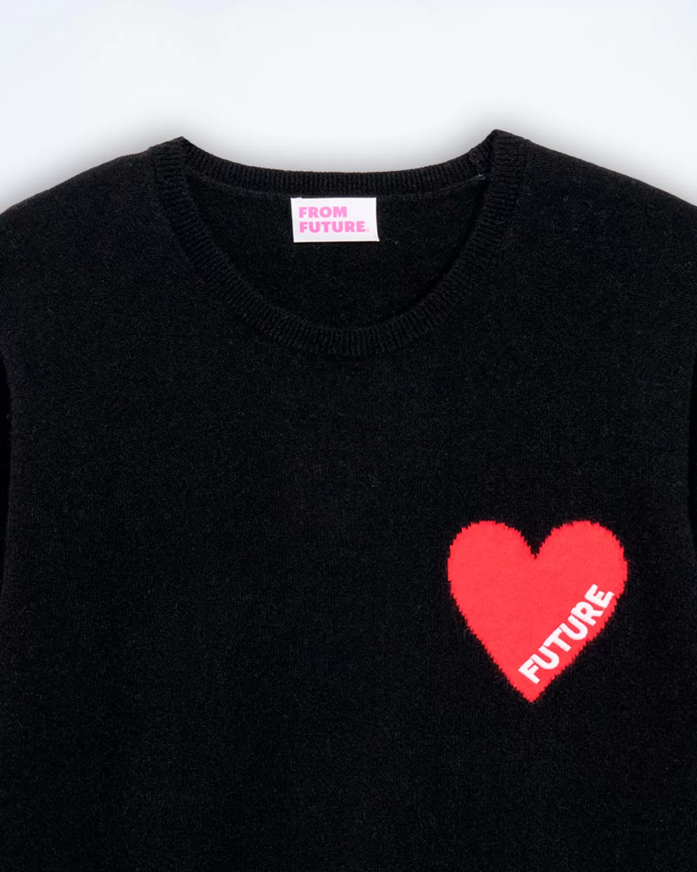 FROM FUTURE Pulls En Cachemire | Cols Ronds Cachemire | Pull Col Rond Coeur Noir