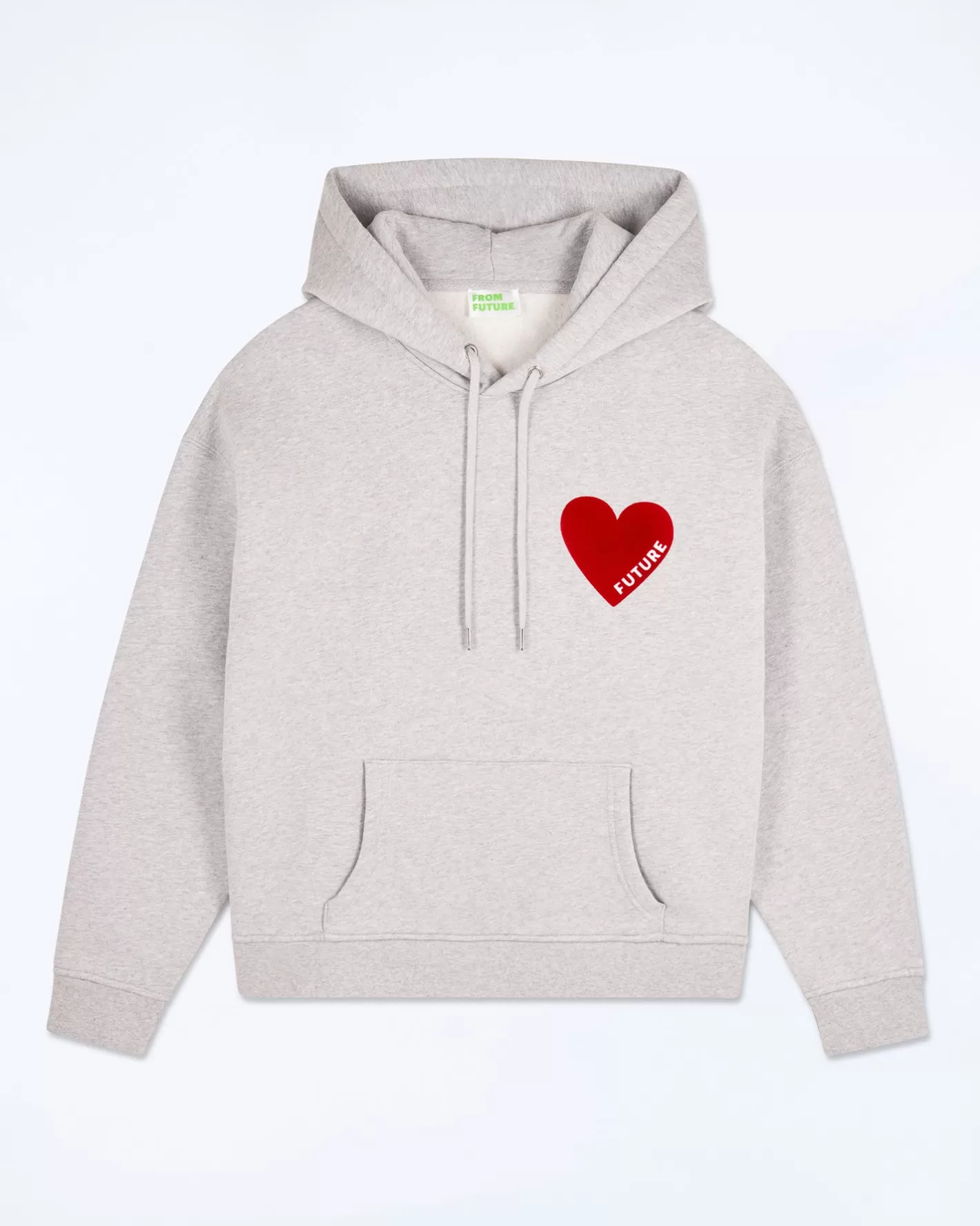 FROM FUTURE Hoodies Coton | Sweatshirt Hoodie Coeur Gris Chiné Clair