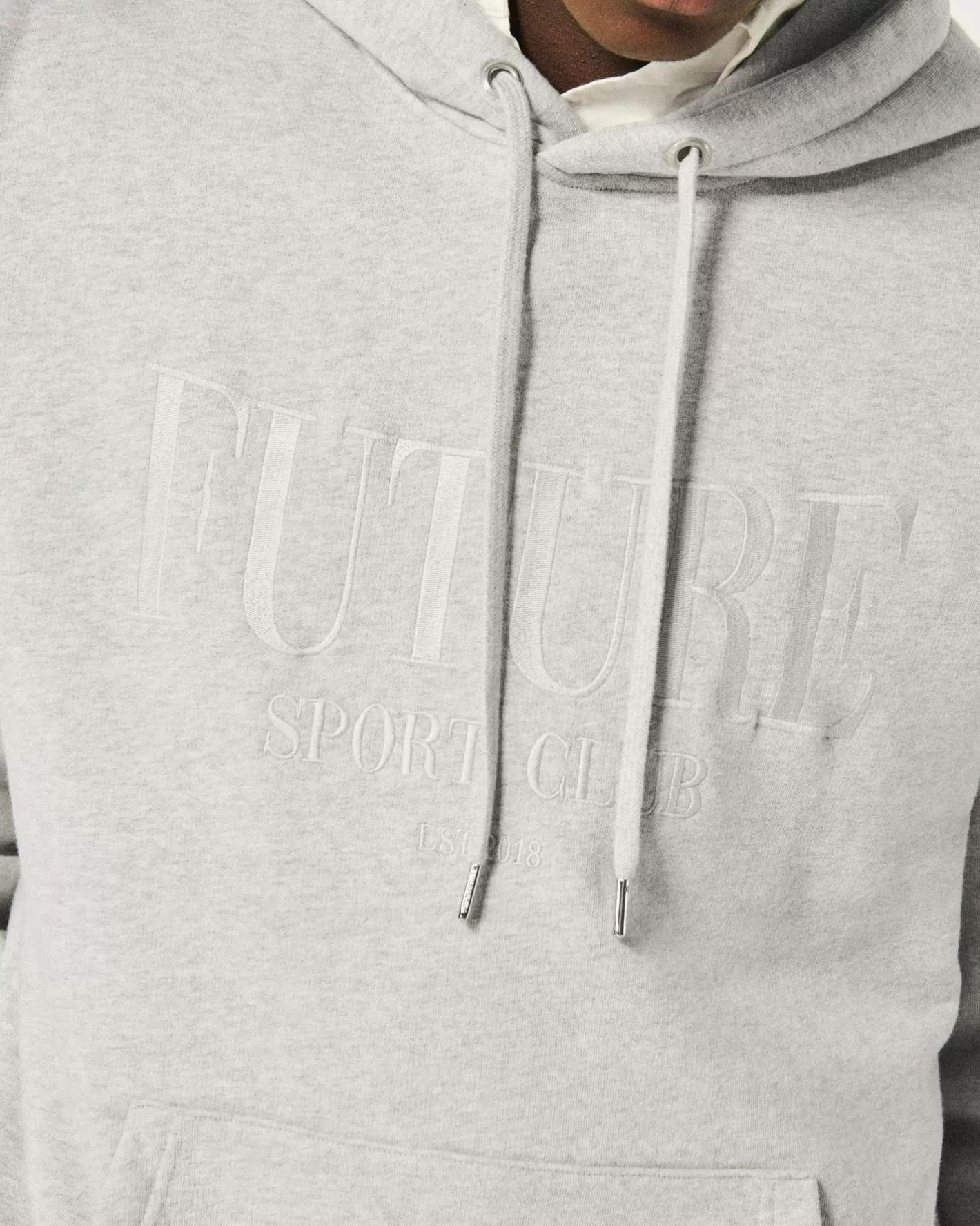 FROM FUTURE Hoodies Coton | Sweatshirt Hoodie Future Ton Sur Ton Gris Chiné Clair