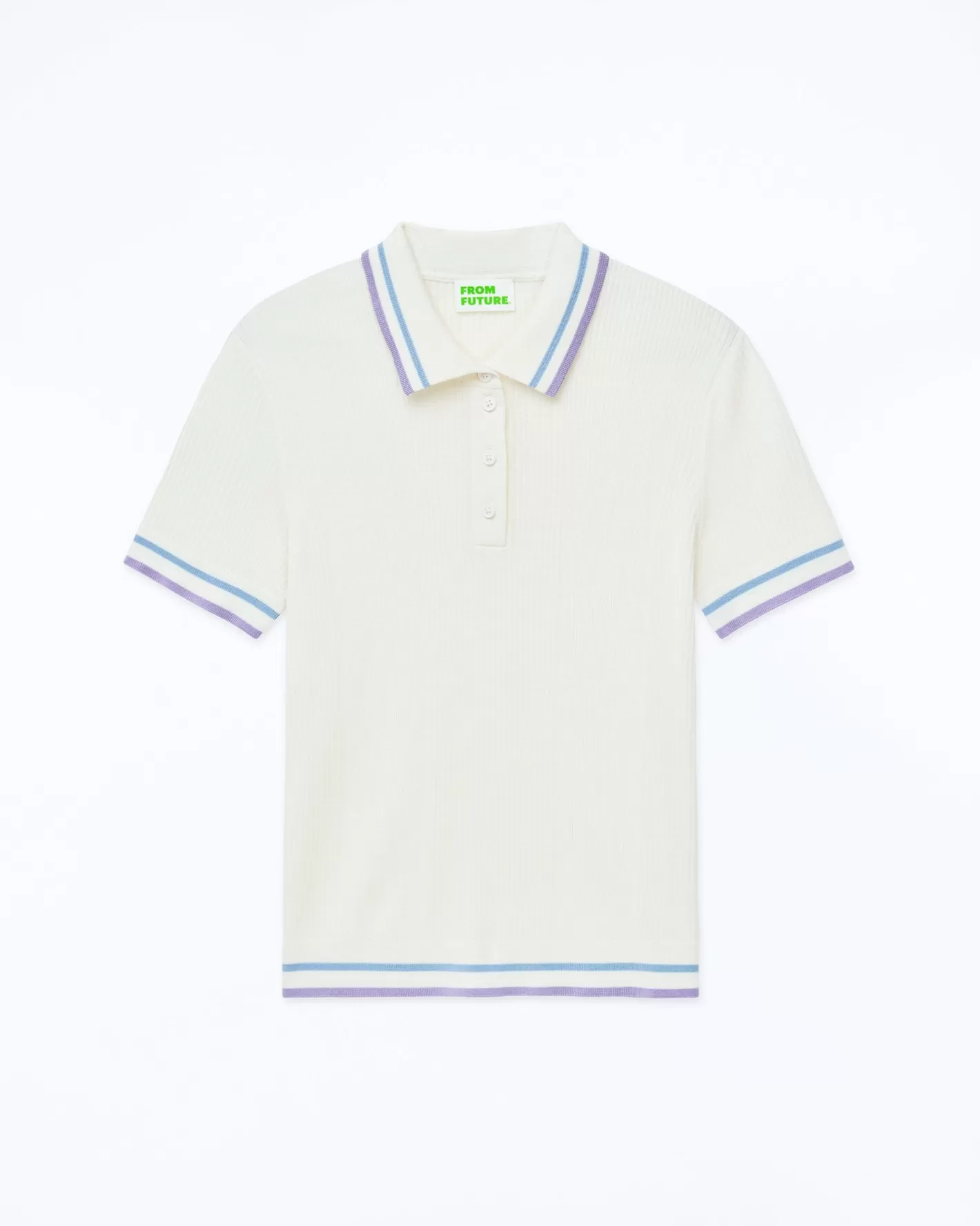 FROM FUTURE Chemises, T-Shirts & Tops | Top Manches Courtes Bandes Bicolores Ecru