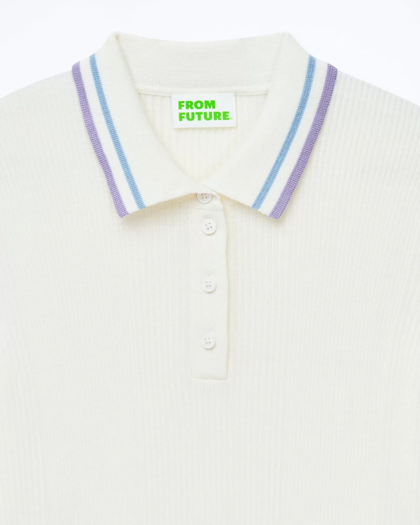 FROM FUTURE Chemises, T-Shirts & Tops | Top Manches Courtes Bandes Bicolores Ecru