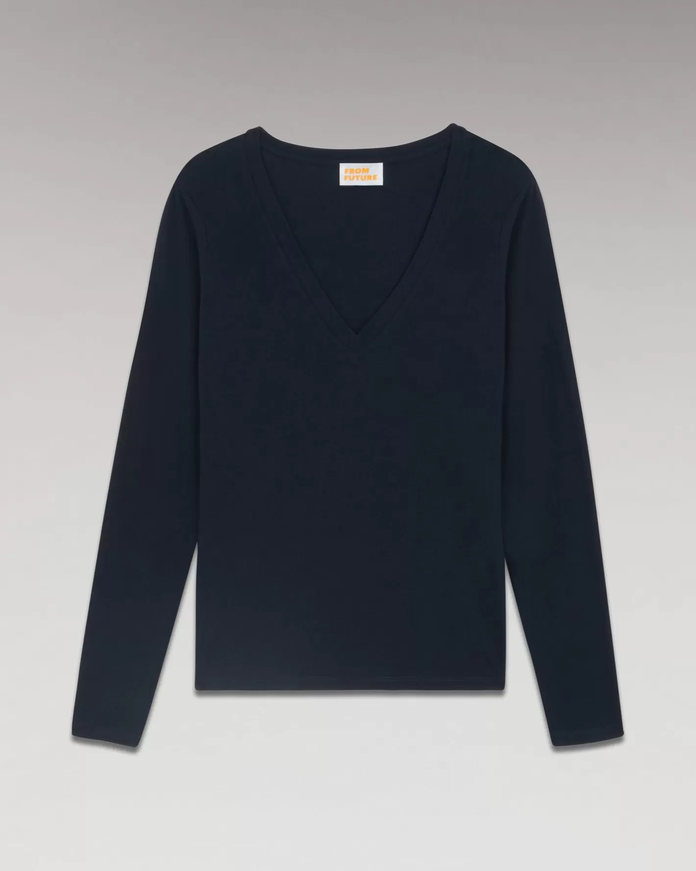 FROM FUTURE Chemises, T-Shirts & Tops | T-Shirt Col V Basique Manches Longues Navy